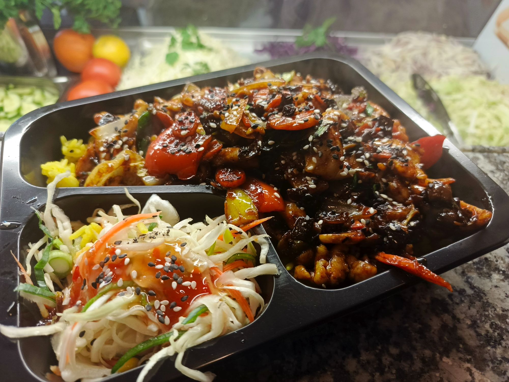 z różnymi jarzynami i grzybami (ostre)