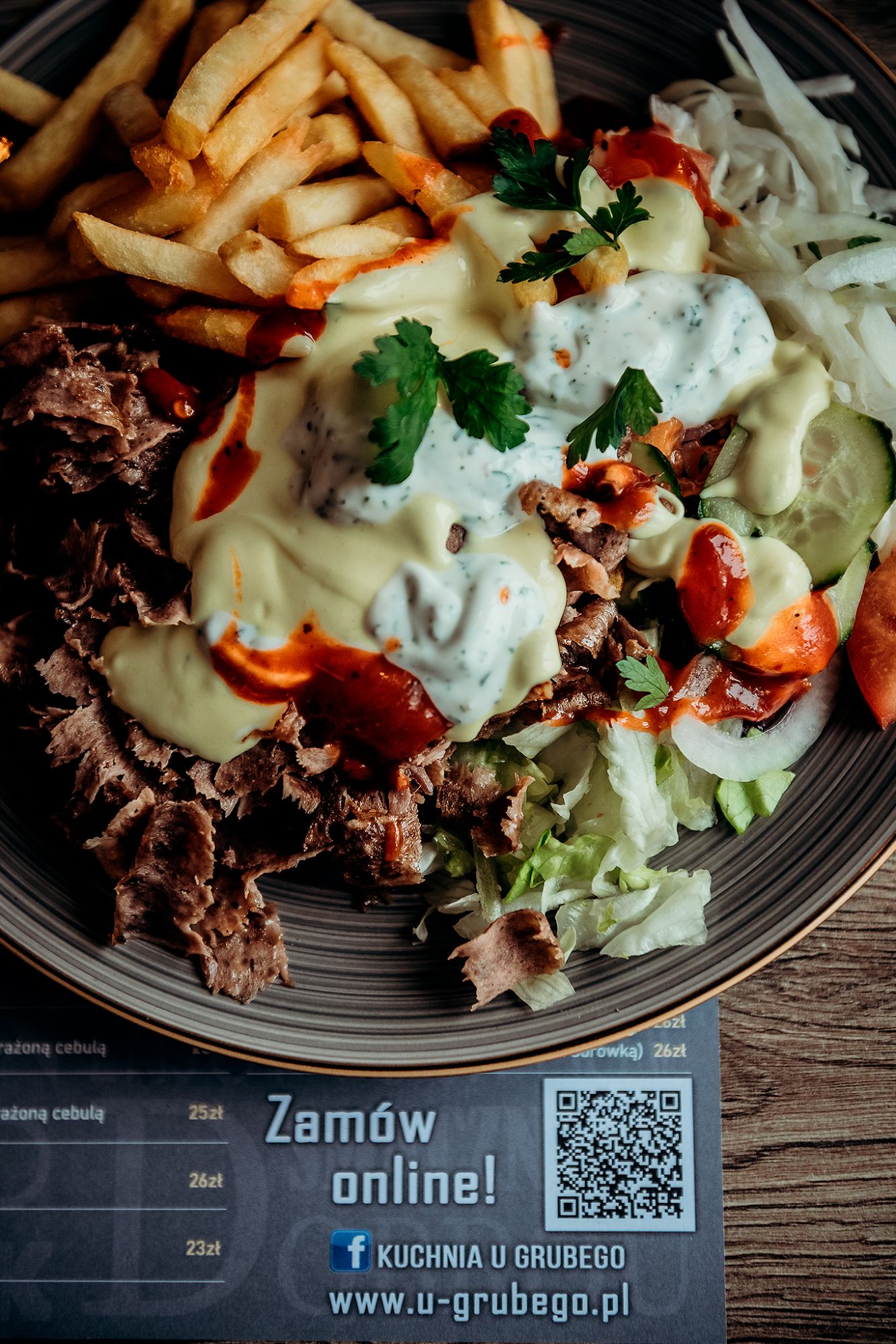 Talerz turecki z frytkami