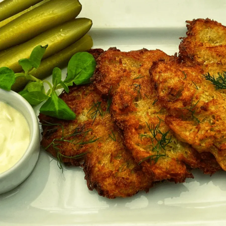 Deruny (placki ziemniaczane) z sosem 3 szt. 