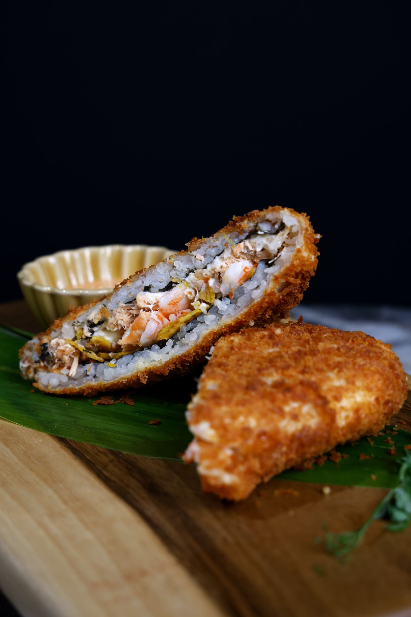 Sushi Sandwich z krewetką i pieczonym łososiem