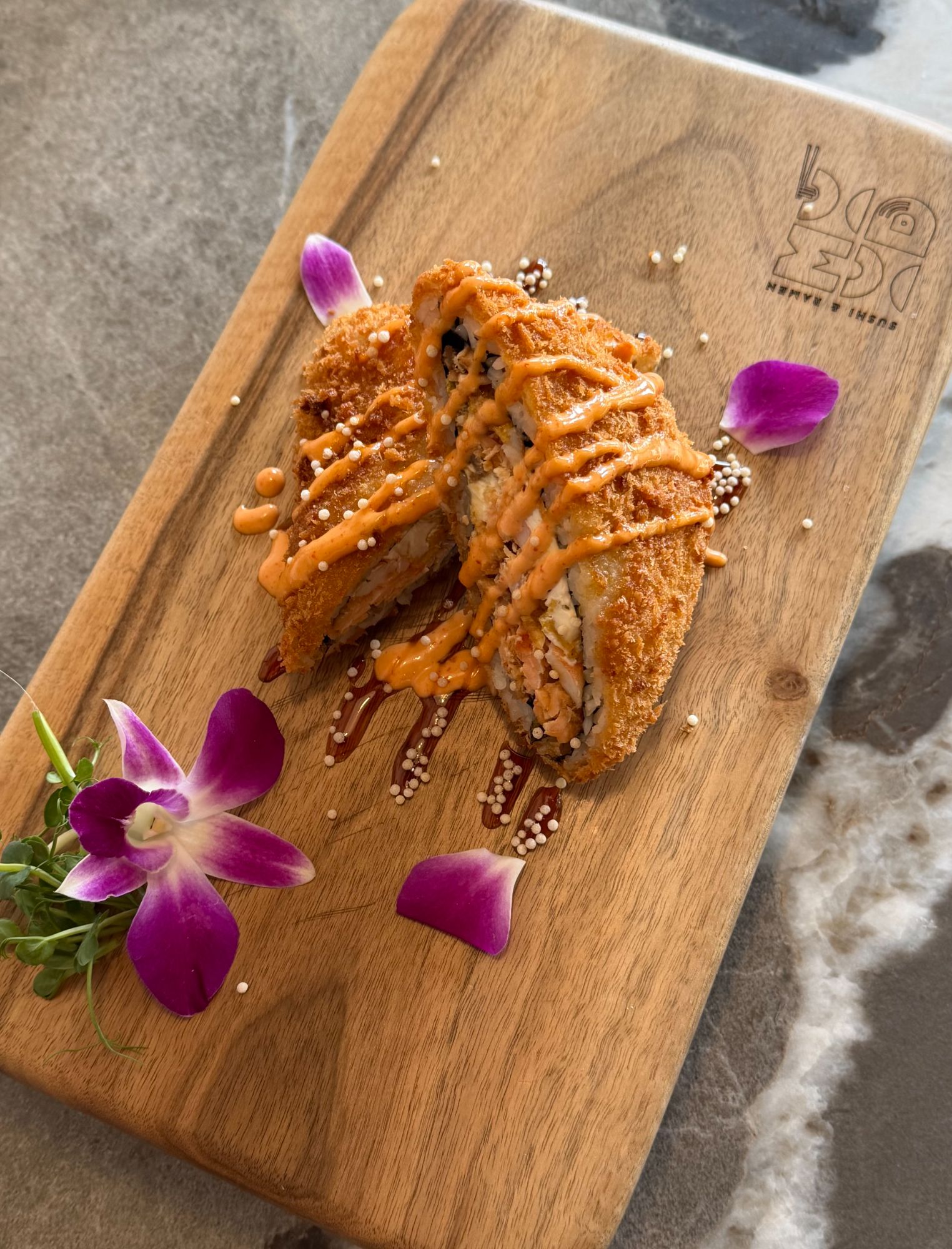 Sushi Sandwich z krewetką i pieczonym łososiem