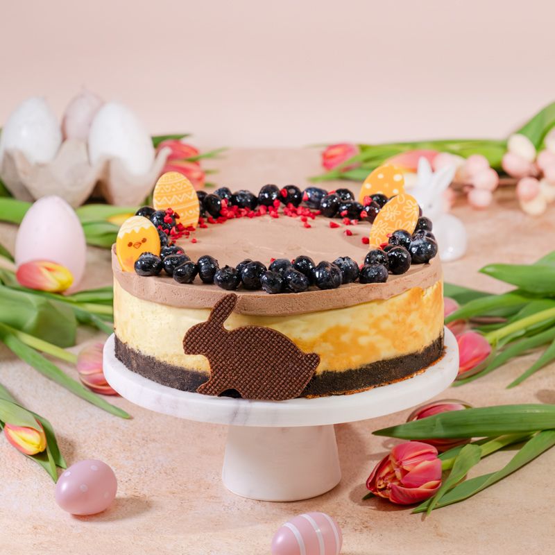 Sernik waniliowy z musem czekoladowym