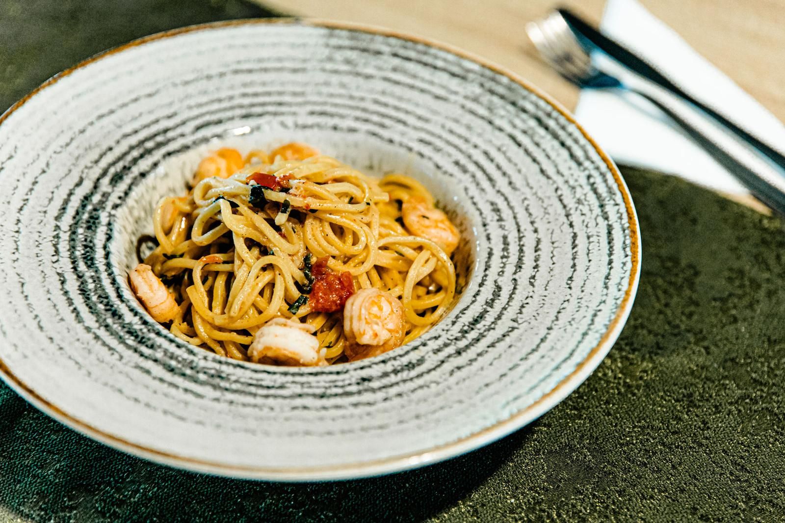 Spaghette Aglio Olio Peperoncino e Gamberi