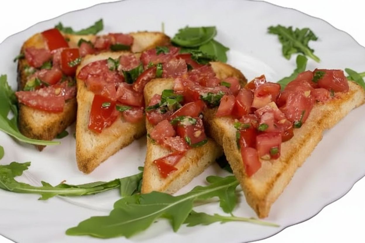 Bruschete cu roșii și busuioc