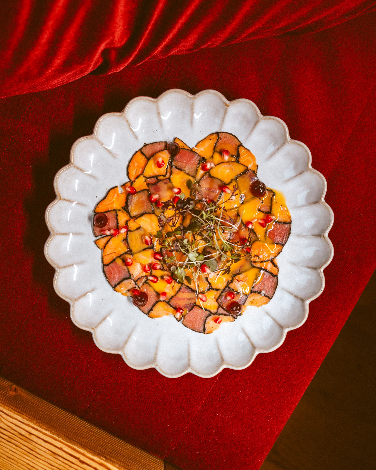 Carpaccio z pstrąga i tuńczyka