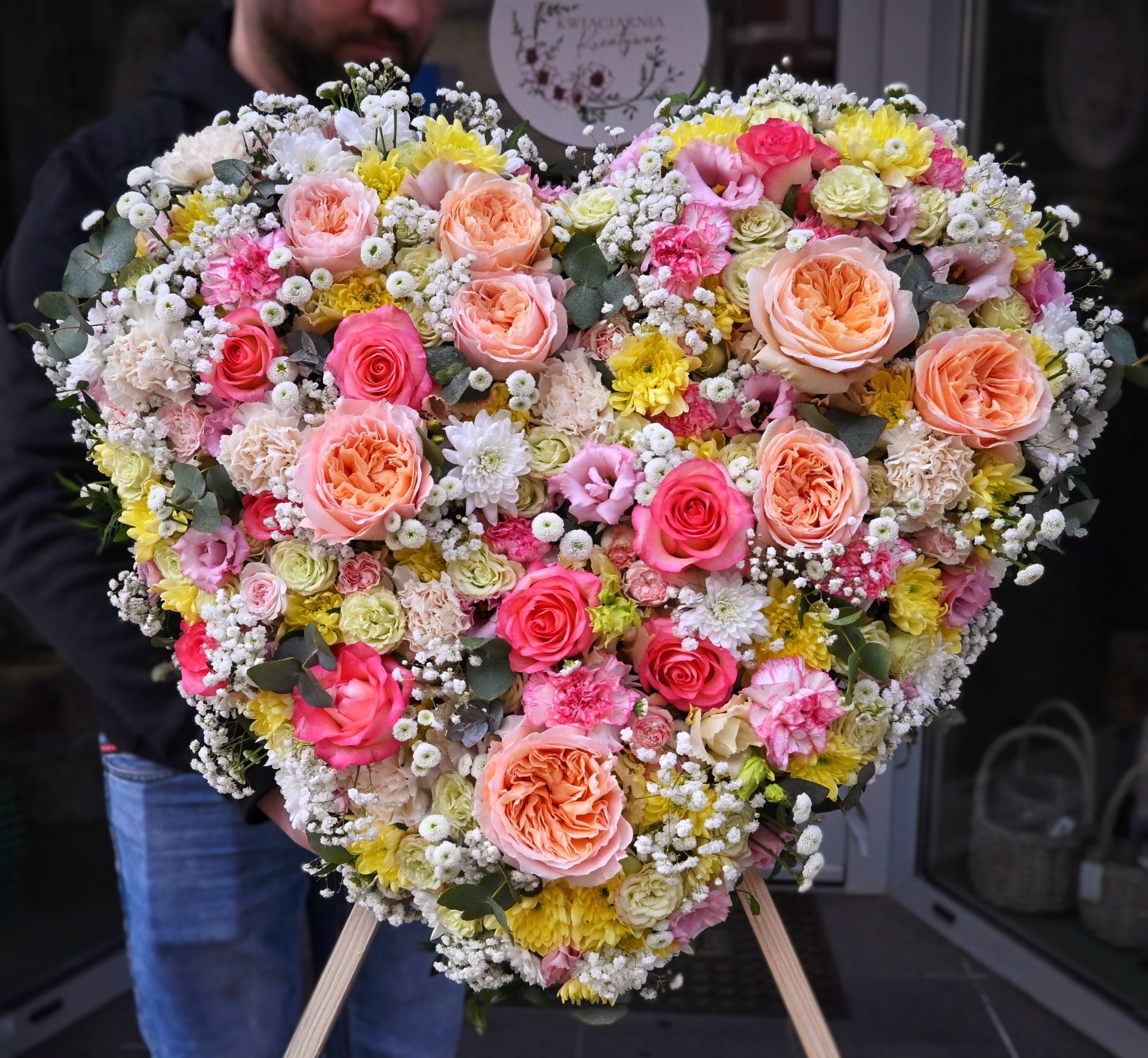 Ostatnie pożegnanie wieniec serce pełne kolorów 