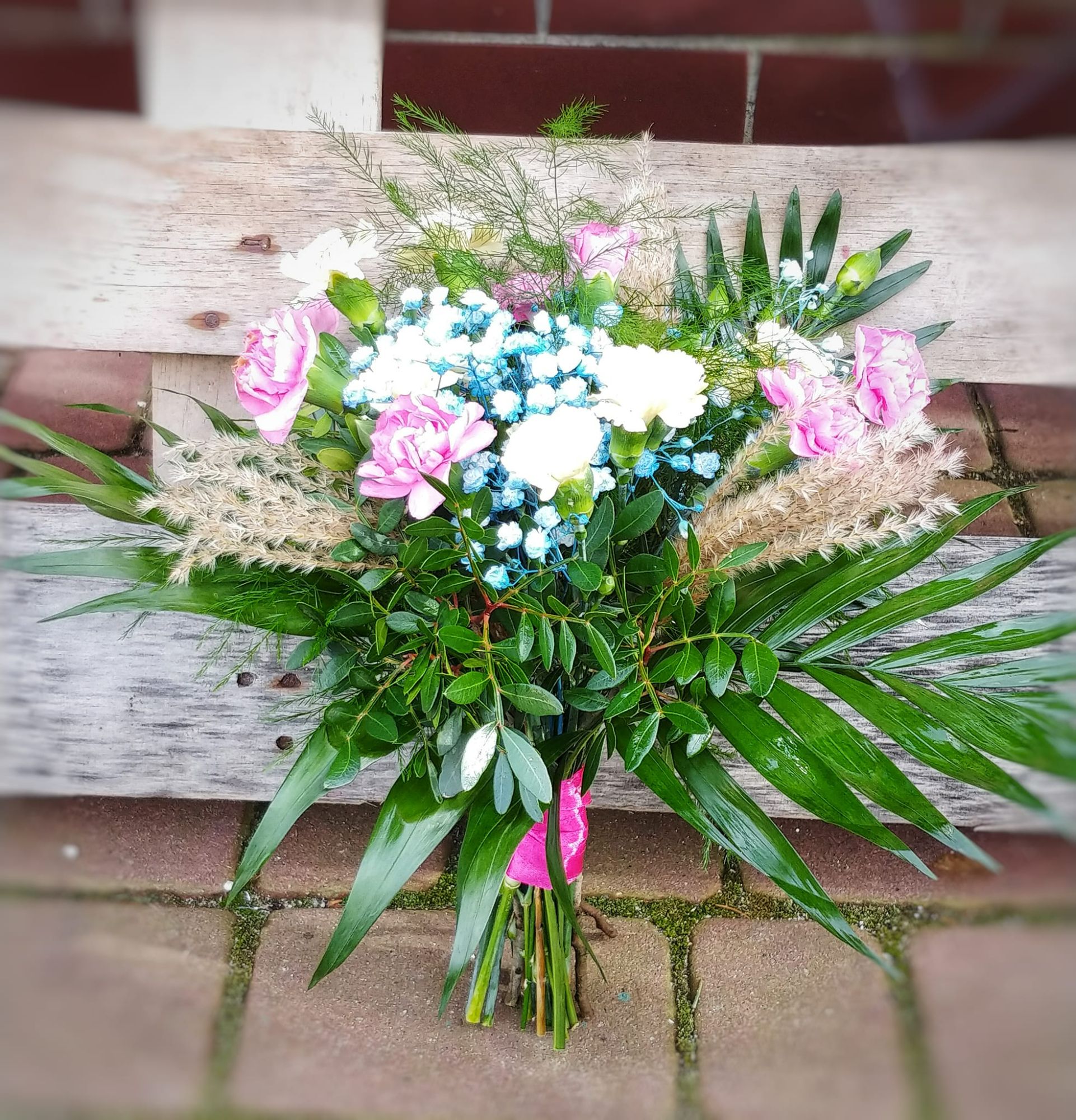 Bukiet różowo - biały