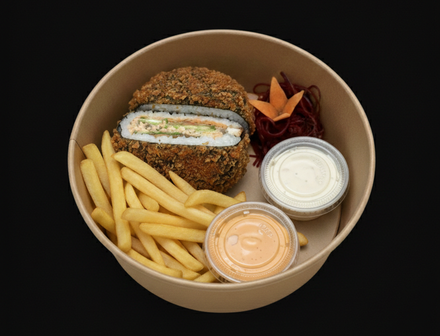 SALMON SUSHI BURGER BOX