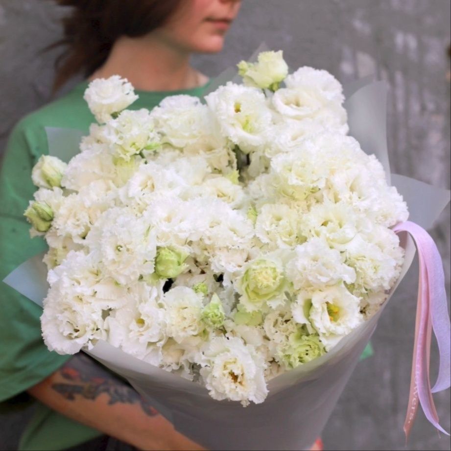 Bukiet eustoma biała 21 szt