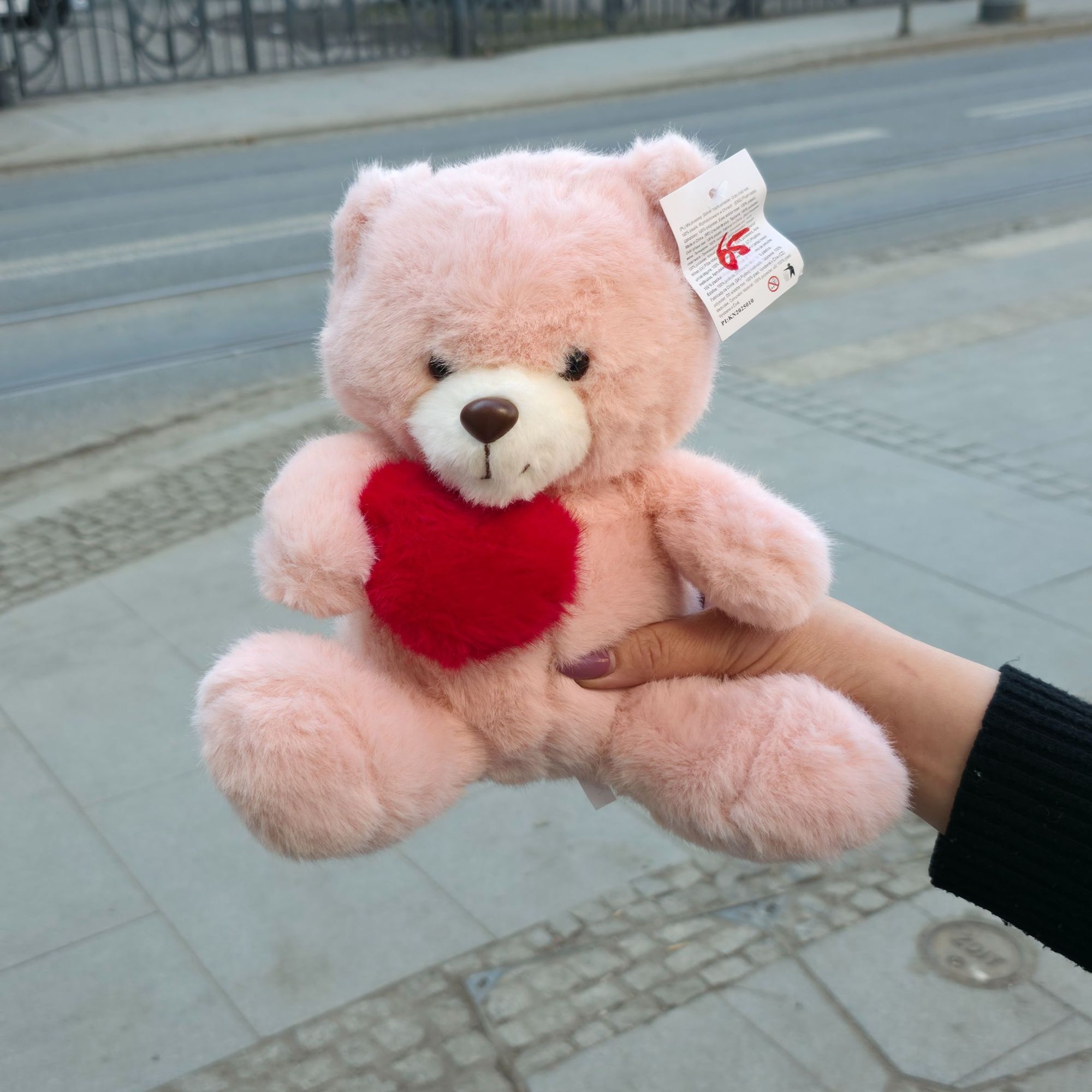Miś pluszowy jasno różowy 27cm