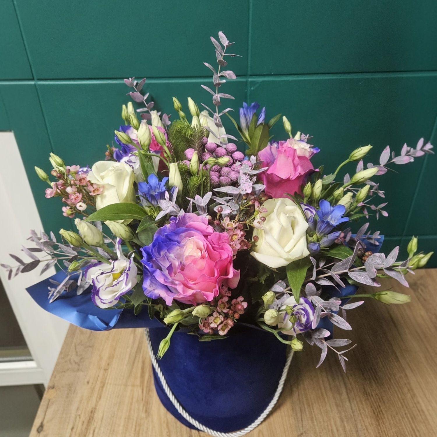 Flower box niebieski