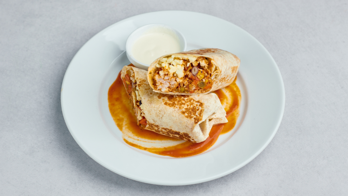 Tortilla z wieprzowiną i warzywami