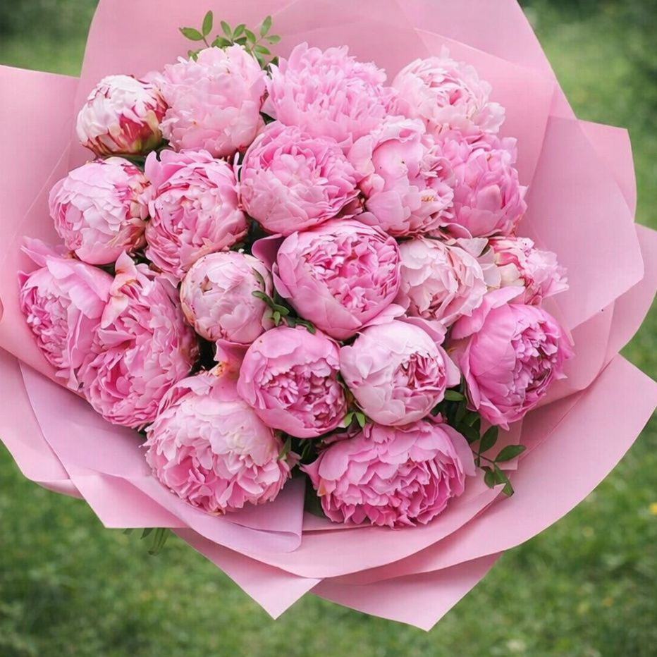 11 piwonii w papierofolii