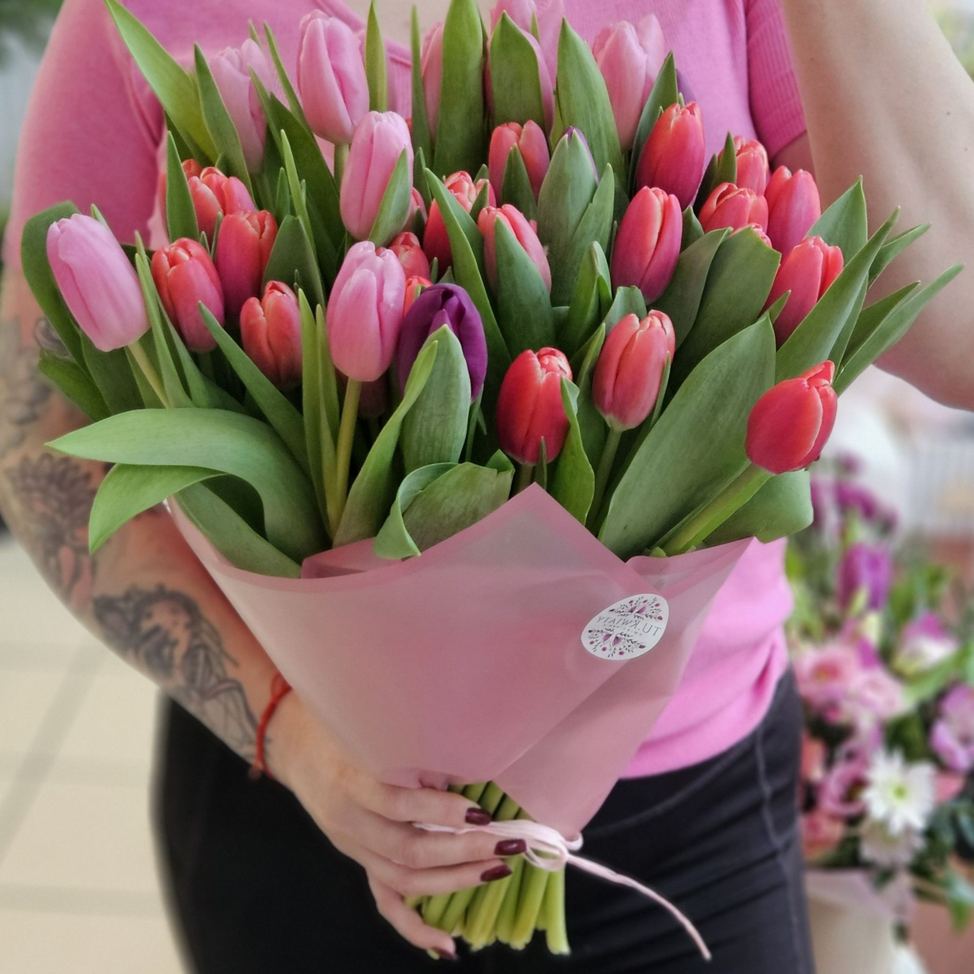 Tulipany w papierofolii 11szt