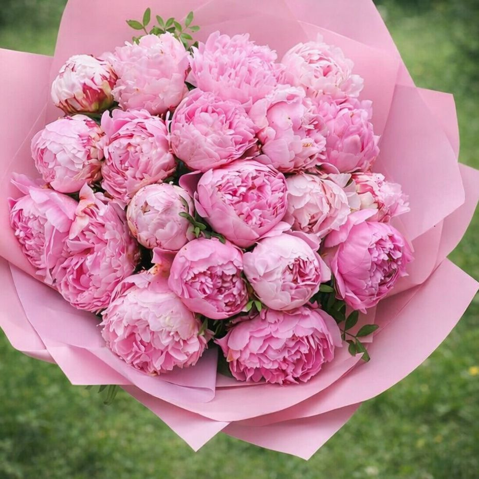 15 piwonii w papierofolii