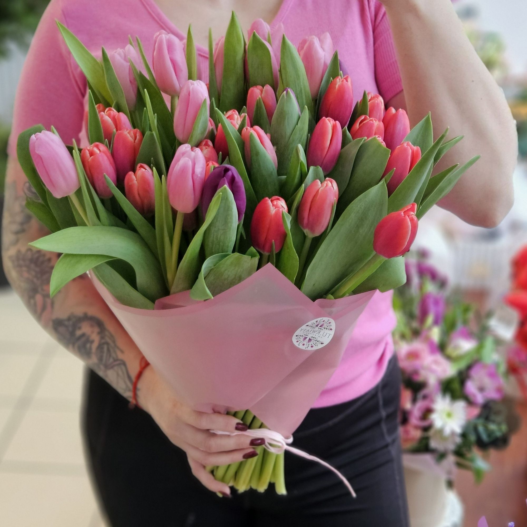 Tulipany w papierofolii 19szt