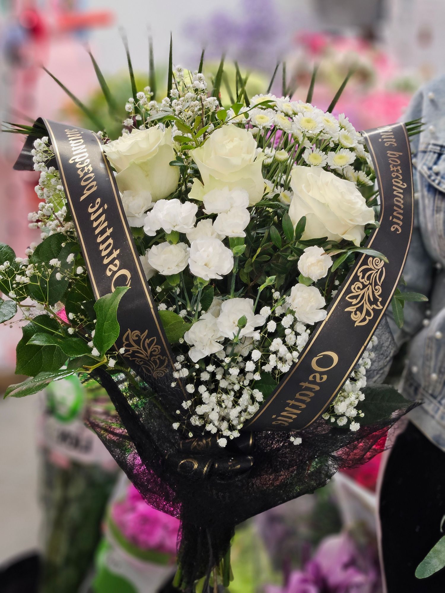 Wiązanka pogrzebowa w formie bukietu