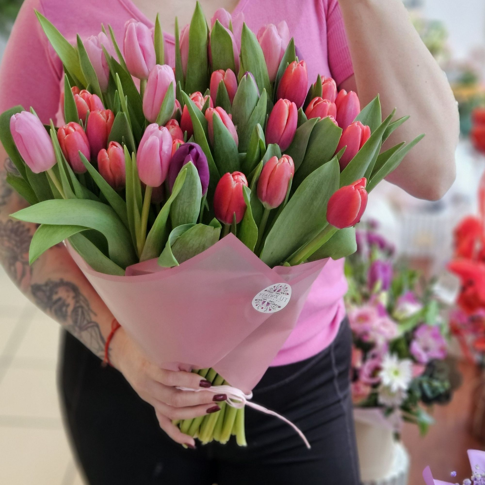 Tulipany w papierofolii 25szt