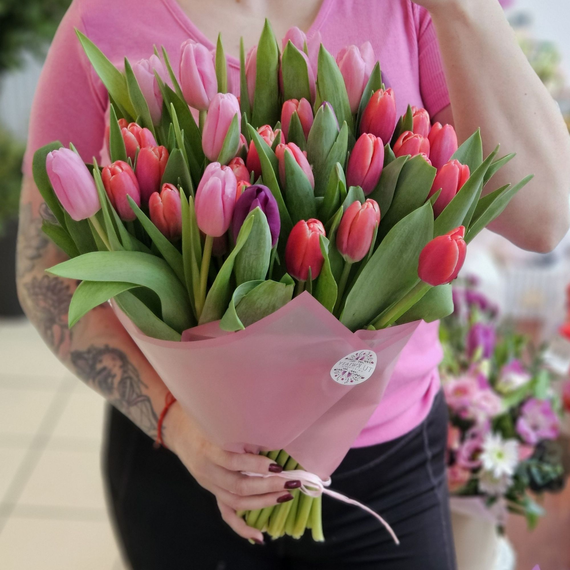 Tulipany w papierofolii 49szt