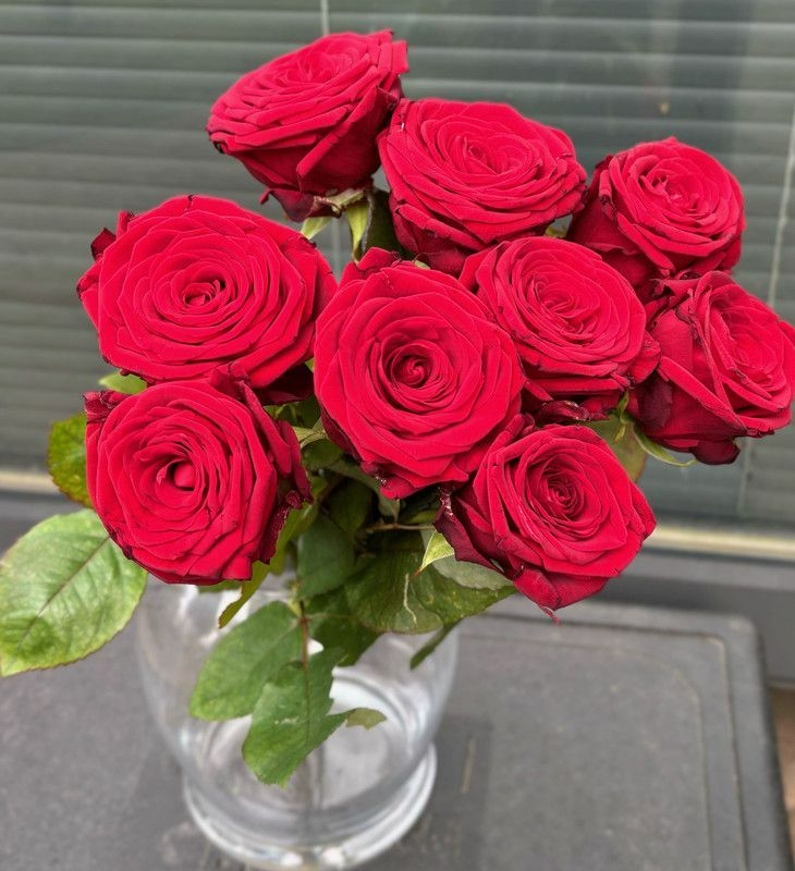 Czerwone róże 9szt