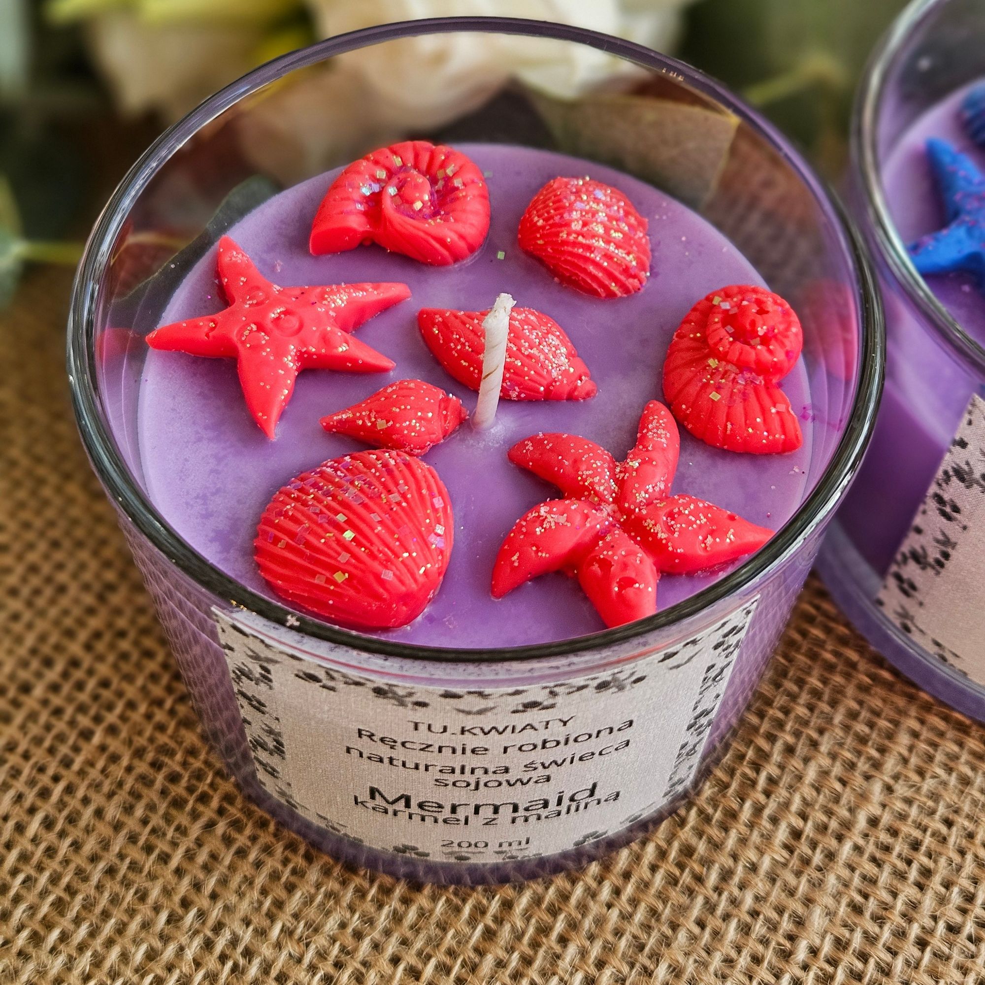 Mermaid, świeca sojowa 200ml karmel z maliną