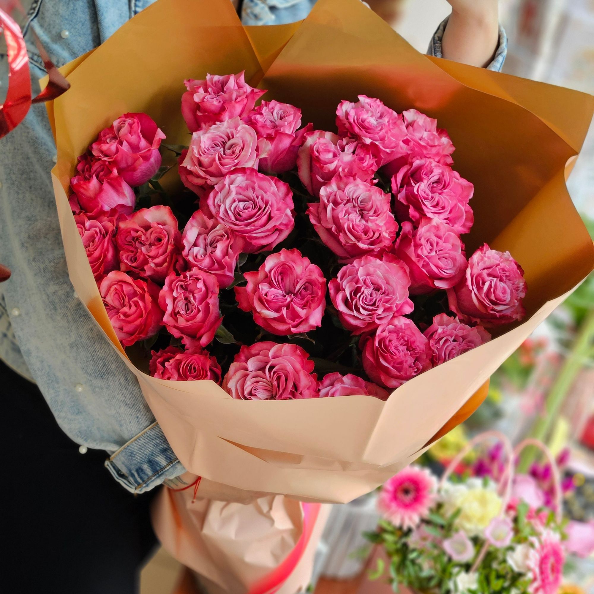 Różowe róże 11szt