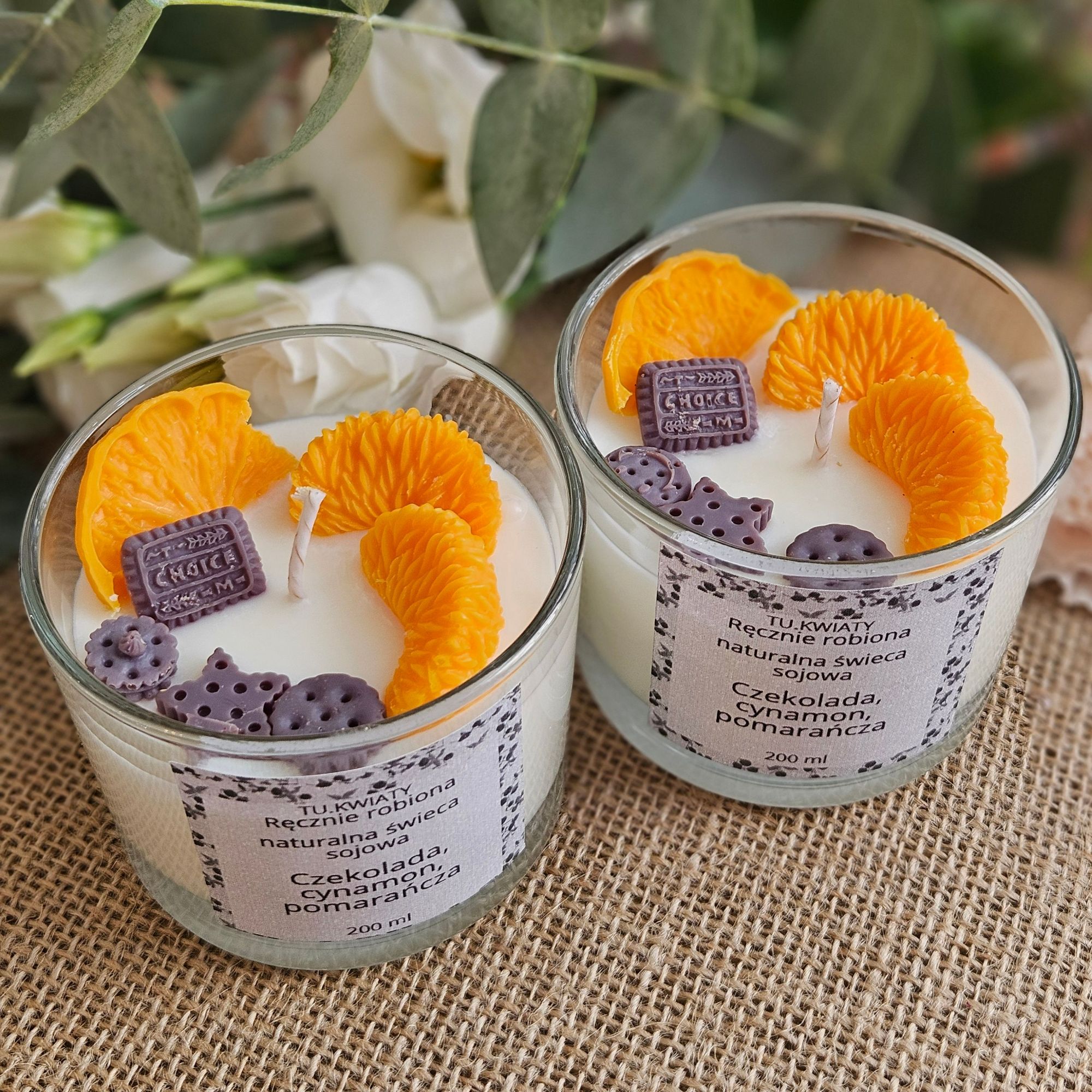 Świeca sojowa 200ml czekolada, pomarańcza