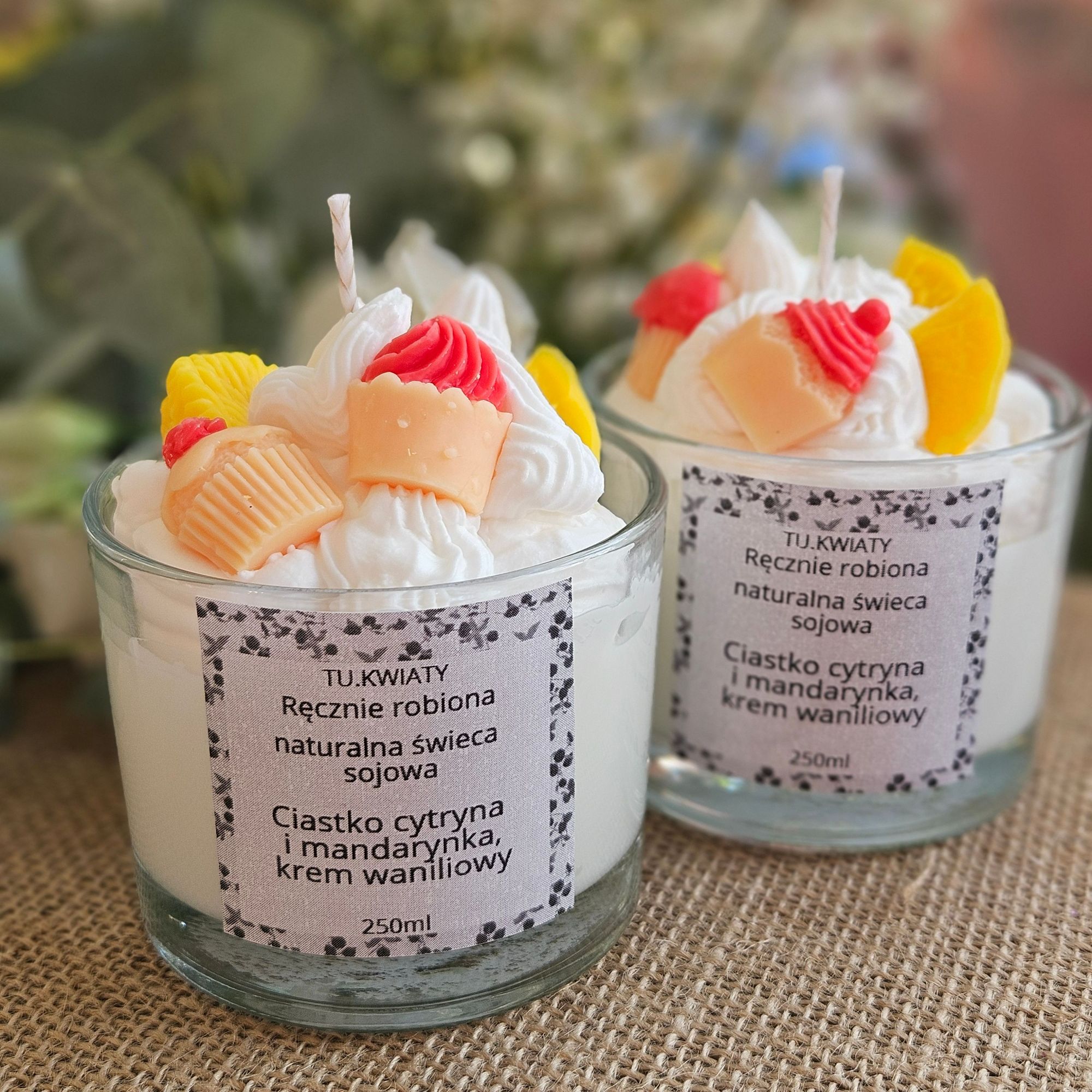 Świeca sojowa 250ml ciastko cytryna i mandarynka