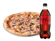 Średnia pizza miesiąca + Coca-Cola 0.85l