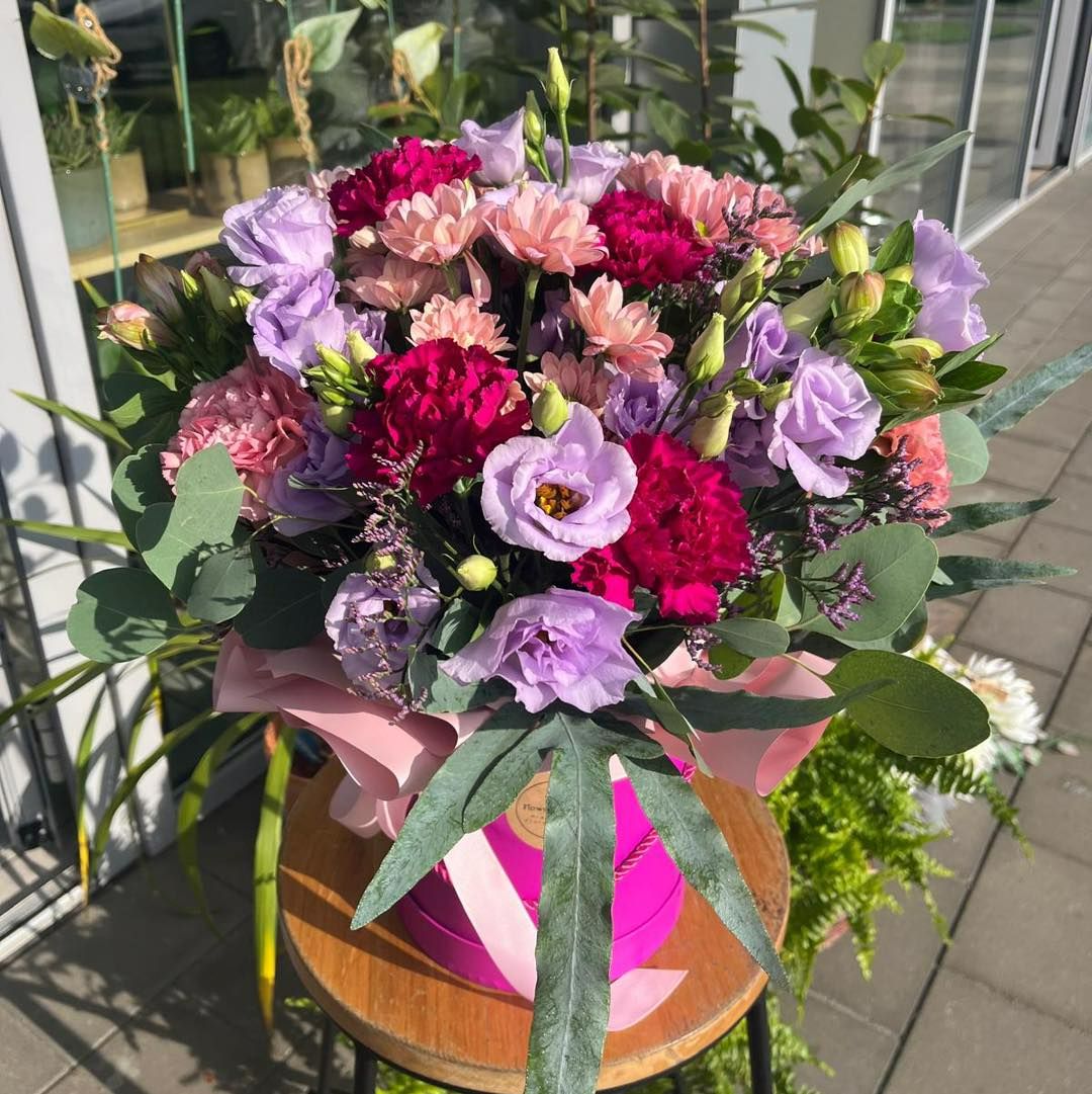 Różowy flower box