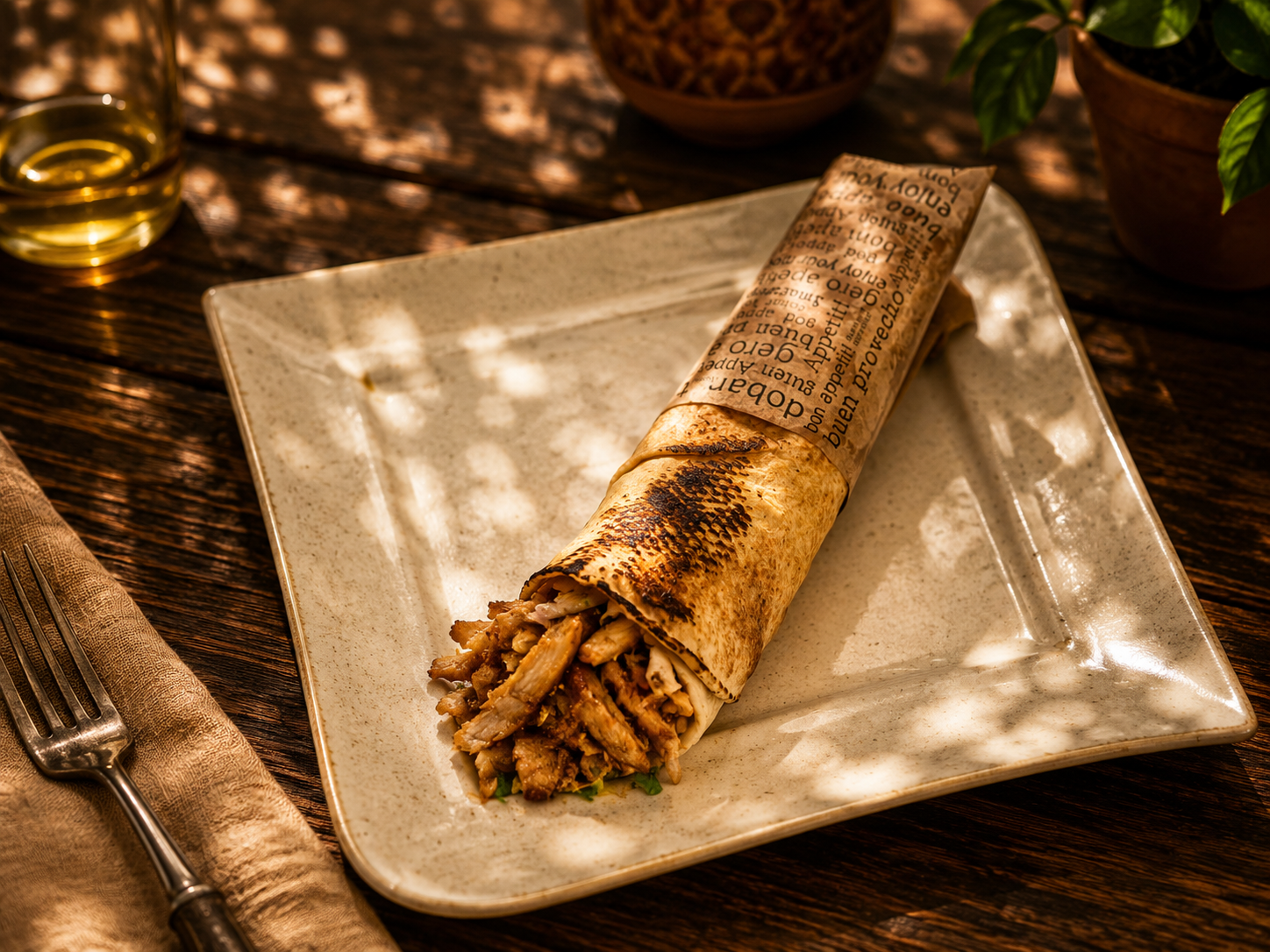 Pita shaworma arabska z kurczakiem 