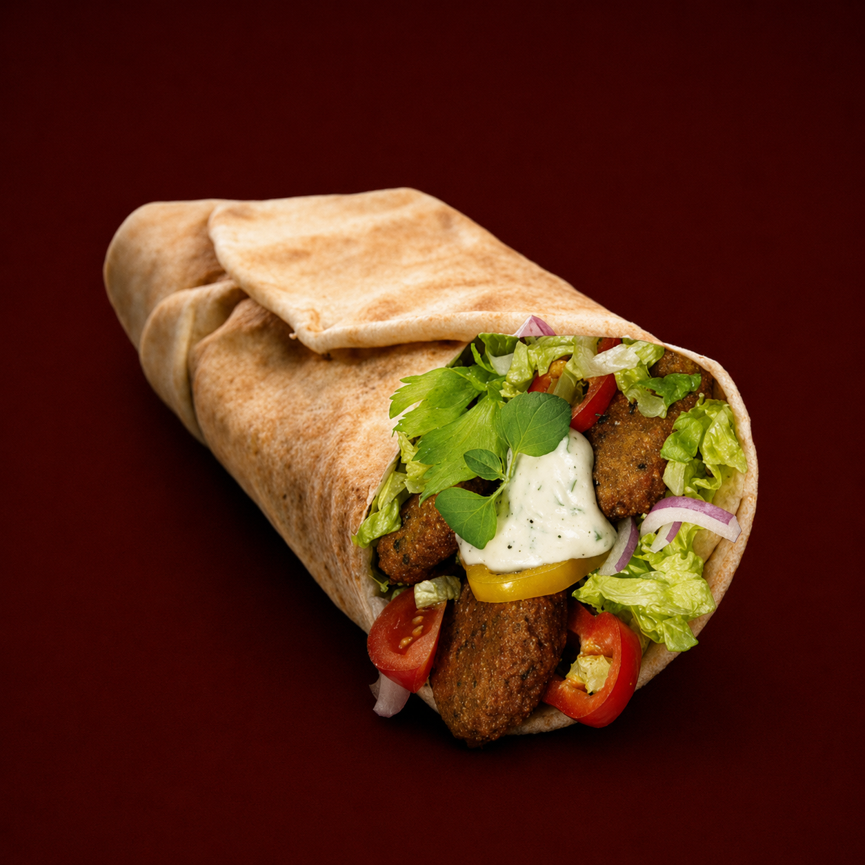 Kebab pita wegetariański z falafelem