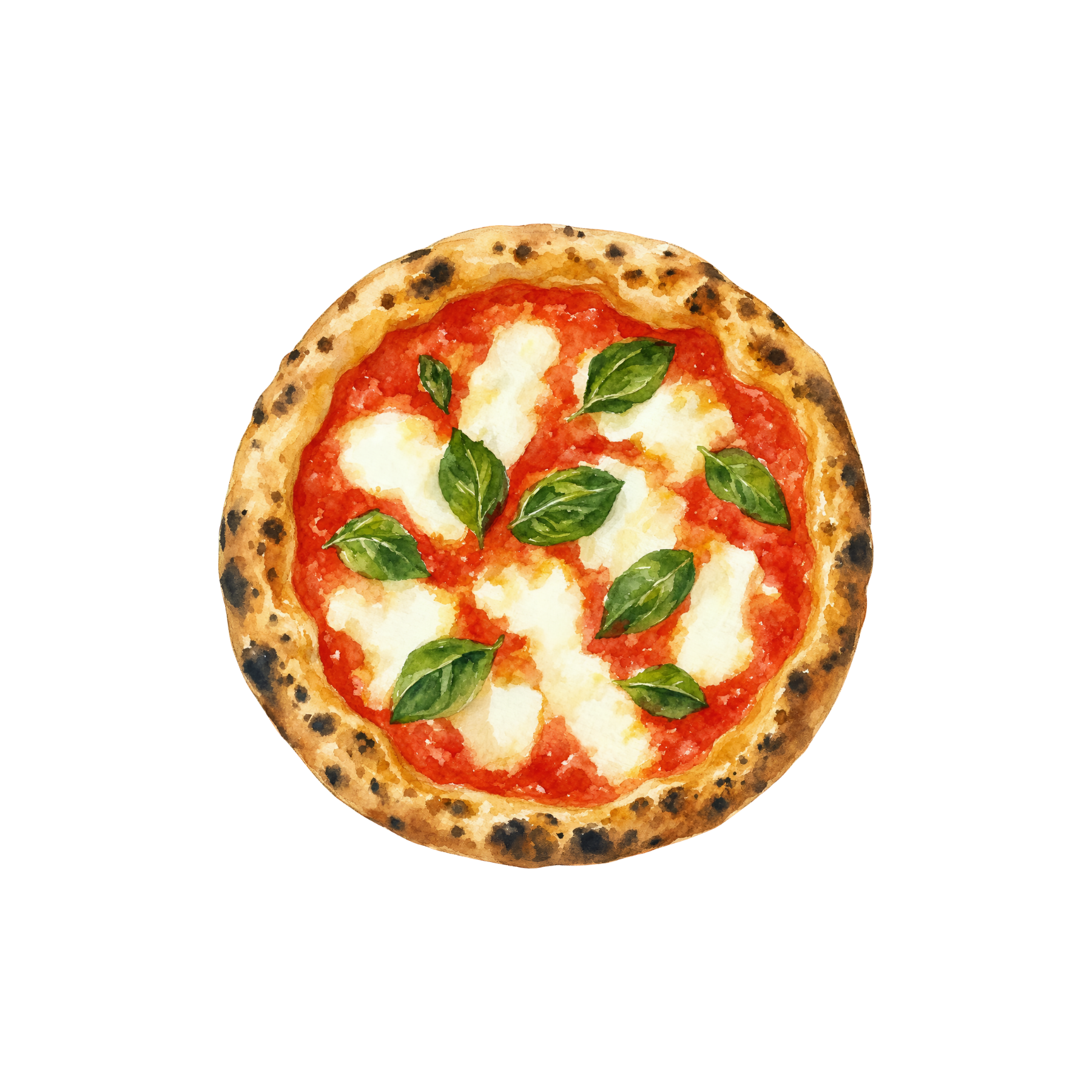 Pizza Margherita z sosem pomidorowym, serem mozzarella i świeżą bazylią na złocistej, chrupiącej drożdżowej podstawie.