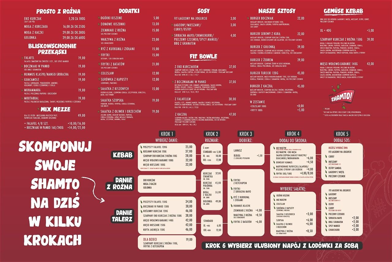 Menu stacjonarne Shamto Praga Południe