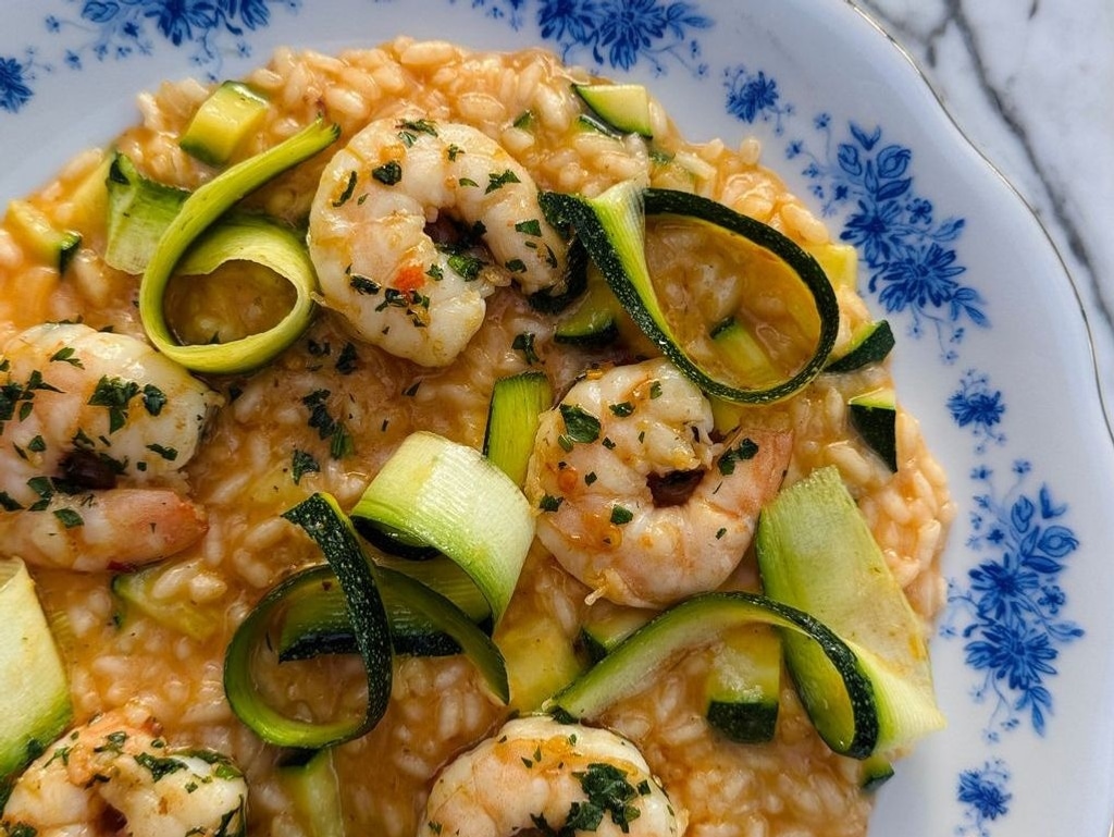 Risotto z krewetkami i cukinią