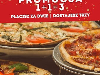 zamów dwie , zgarni trzy pizza promocje 1+1=3