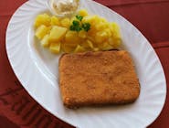 Vyprážaný syr, hranolky/varené zemiaky, tatárska omáčka