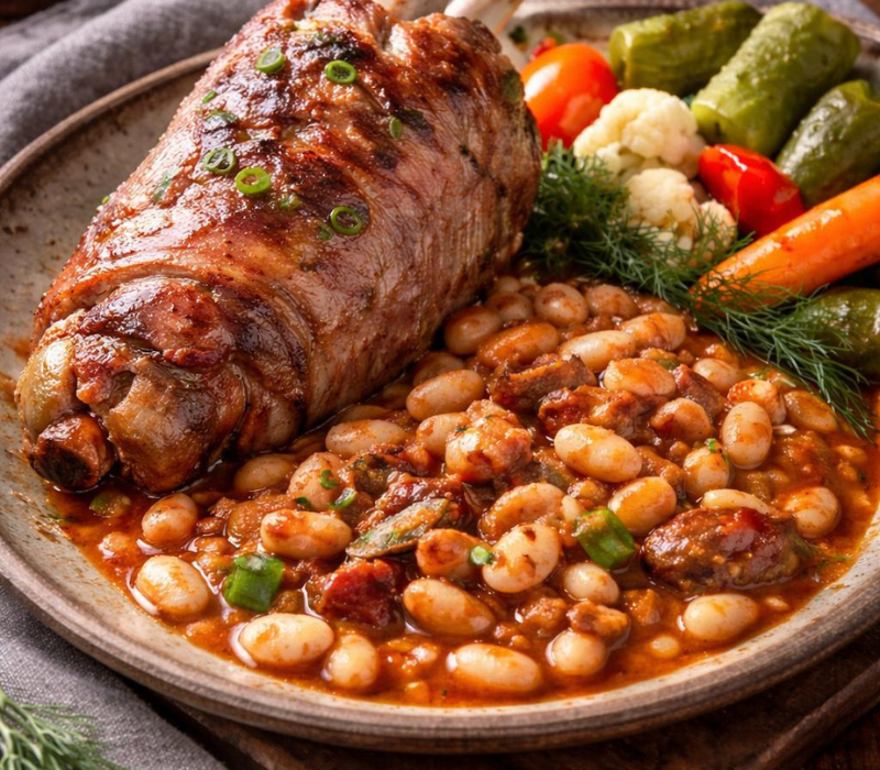 Ciolan cu iahnie de fasole și murături 940 g