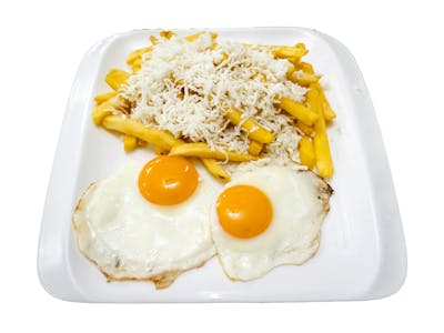 Cartofi prăjiți cu ochiuri de ou, mozzarela și slănină 420 g