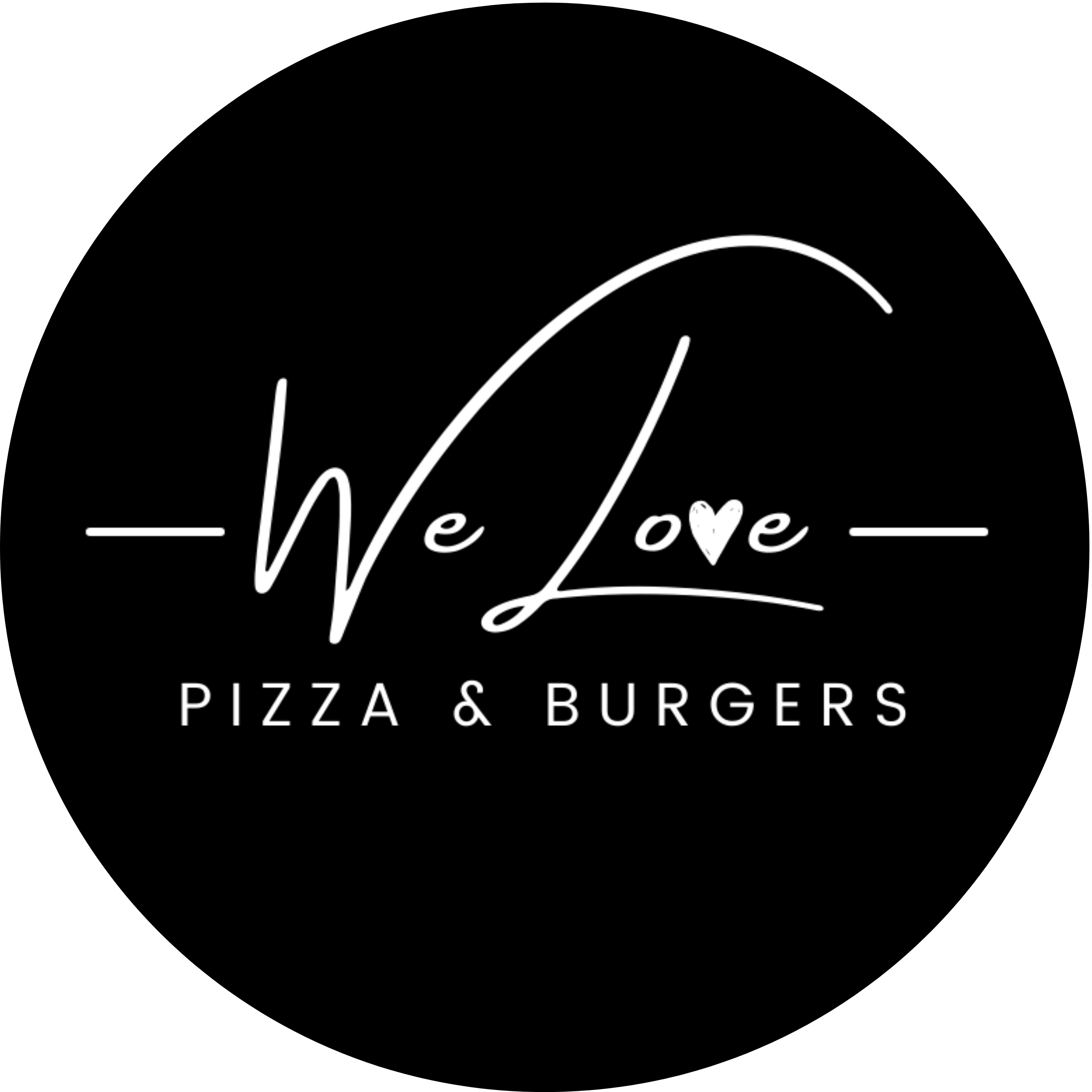 We love pizza  logo